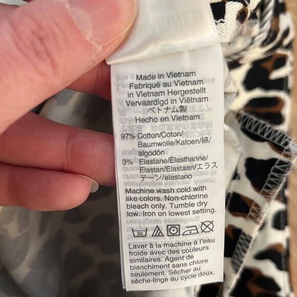 J.Crew Womens Leopard Print Remi Straight Leg Side Zip Pants Size 8 White Black - Picture 4 of 7